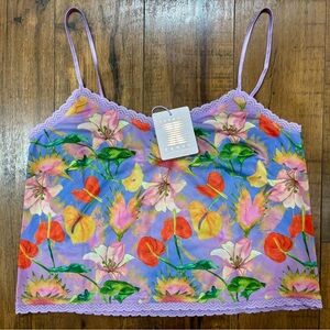 Savage x Fenty Mutha Nature Mesh Cami in Purple Prism NWT Women’s Medium Floral